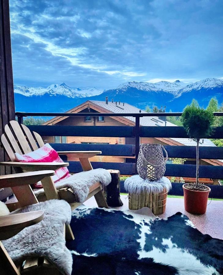 Window On Crans Montana, Appartement Avec Vue Sur Les Alpes Exterior photo